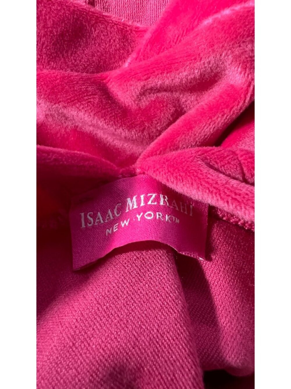 Isaac Mizrahi Pet Hoodie Pink Velour Fabric Glitter Paw Design Small Dog Size - Picture 4 of 4